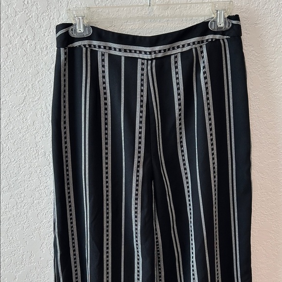 Topshop Black and White Striped Wide Leg Pants - Picture 8 of 14